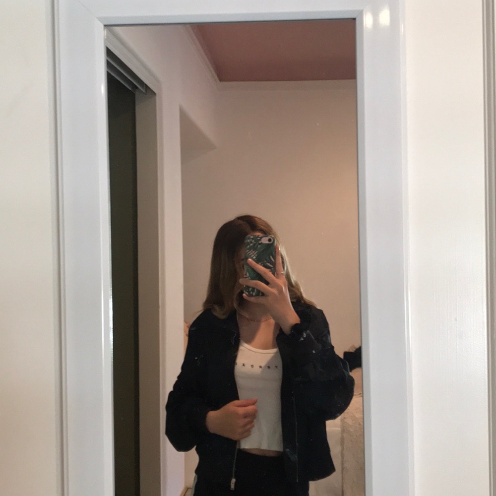 black zara bomber jacket